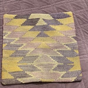 Geometric Woven Pillow Cover (Purple,Taupe,Yellow)